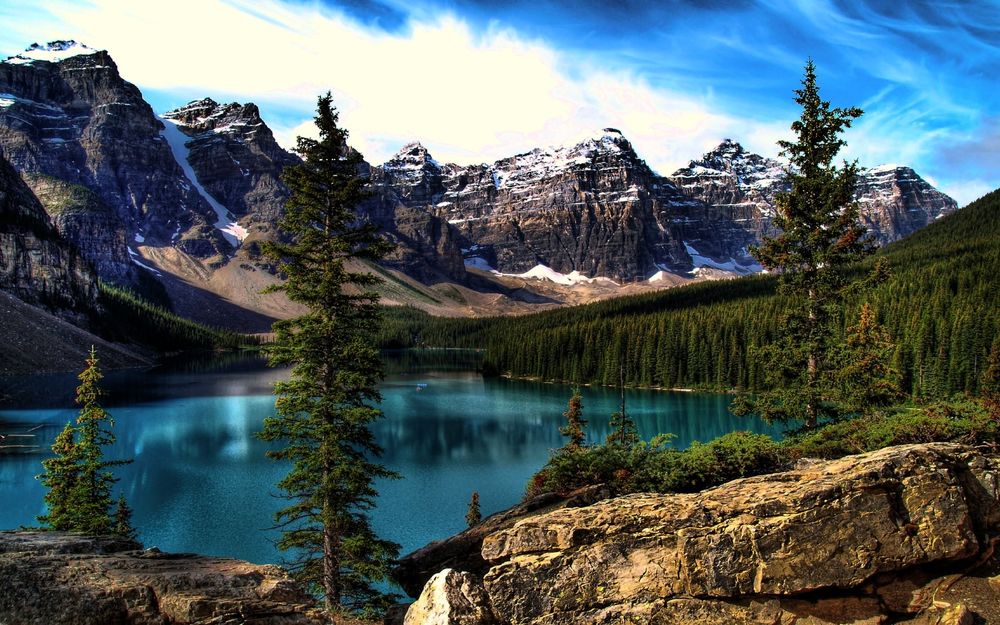 Обои для рабочего стола Moraine Lake, Banff National Park, Canada / озеро Морейн, Национальный заповедник Банф, Канада