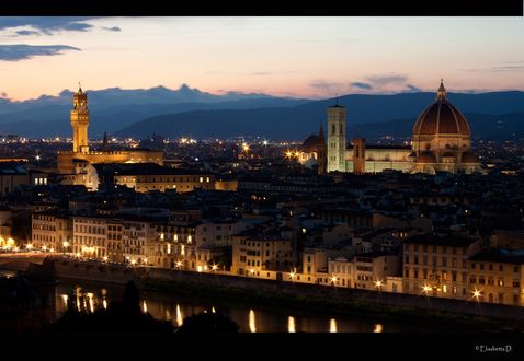 Обои на рабочий стол Ночной город Florence / Флоренция, by Elisabeta D