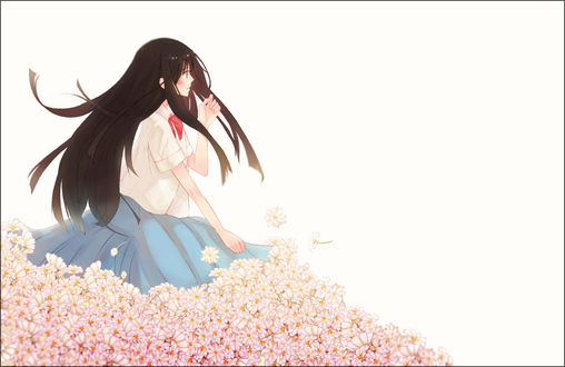 Обои на рабочий стол Куронума Савако / Kuronuma Sawako из аниме Kimi ni Todoke / Дотянуться до тебя, by Silcener