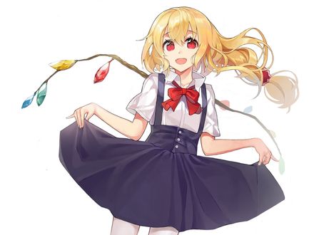 Обои на рабочий стол Фландр Скарлет / Flandre Scarlet из игры Проект Восток / Touhou Project