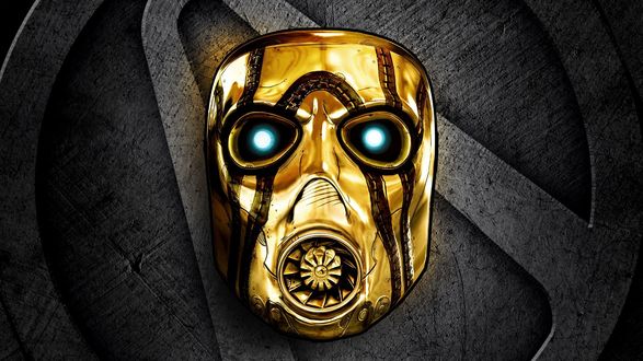 Обои на рабочий стол Золотая маска психа из игры Borderlands