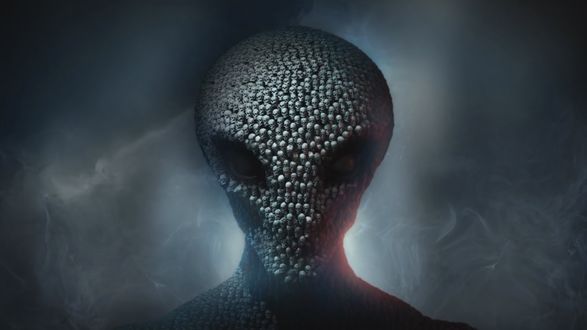 Обои на рабочий стол Инопланетянин сделанный из черепов, игра XCOM 2