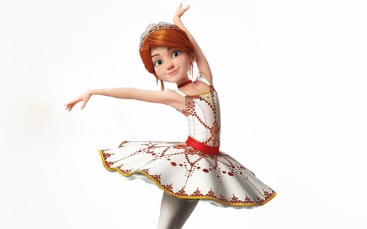 Обои на рабочий стол Felicie Milline в пачке на белом фоне из мультфильма Ballerina