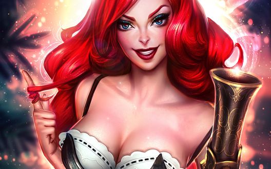 Обои на рабочий стол Мисс Фортуна / Miss Fortune из игры Лига Легенд / League of Legends