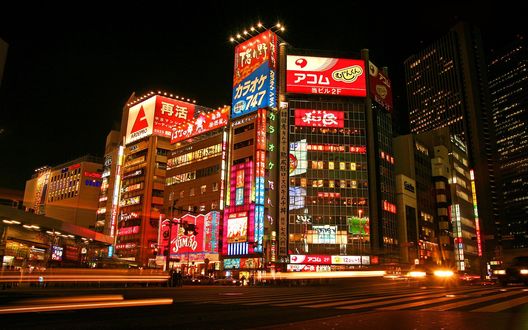 Обои на рабочий стол Огни ночного Токио / Tokyo, Япония / Japan