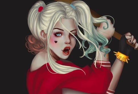 Обои на рабочий стол Harley Quinn / Харли Квинн, by alexiafelix