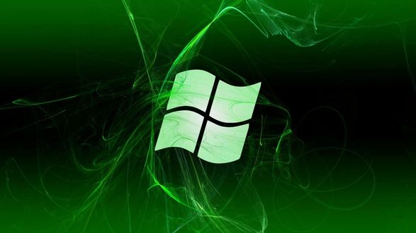 Обои на рабочий стол Логотип операционной системы Windows в зеленом цвете