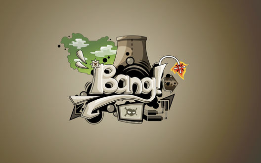 Обои на рабочий стол Абстрактное изображение с надписью Bang!