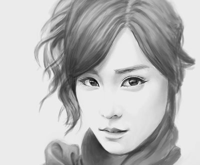 Обои на рабочий стол Девушка азиатской внешности, Art by DF G