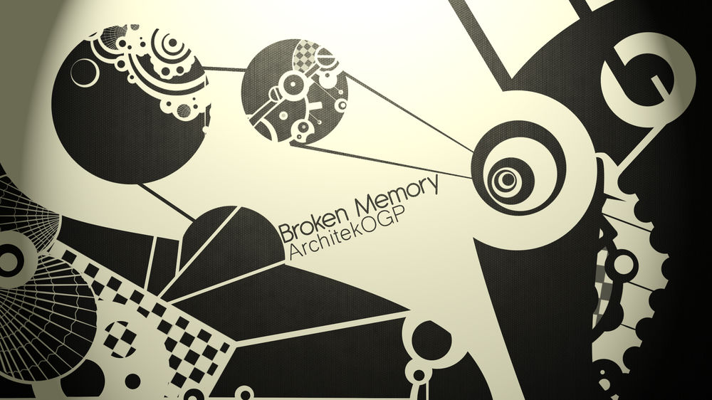 Обои на рабочий стол Абстрактное изображение с надписью Broken Memory