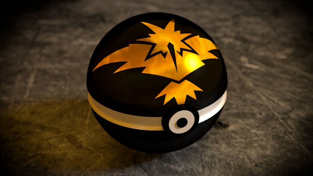 Обои для рабочего стола Черный покеболл с изображением Запдоса / Zapdos