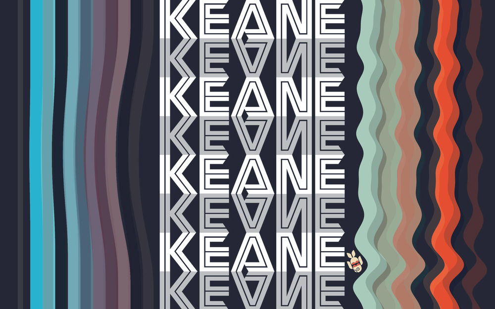 Обои для рабочего стола Надпись Keane повторяется множество раз