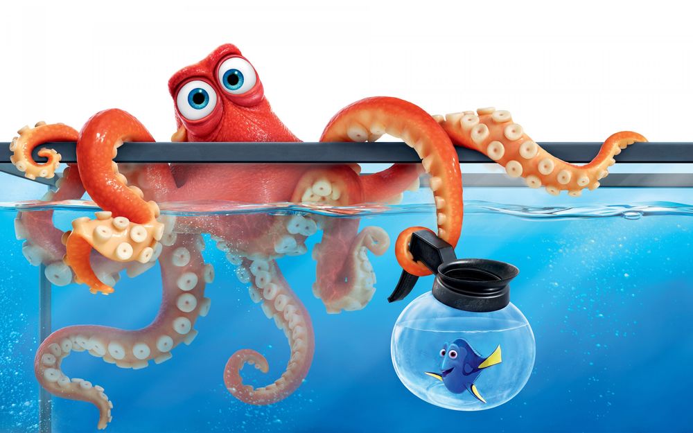Обои для рабочего стола Дори / Dory и Хэнк / Hank на постере к мультфильму В поисках Дори / Finding Dory