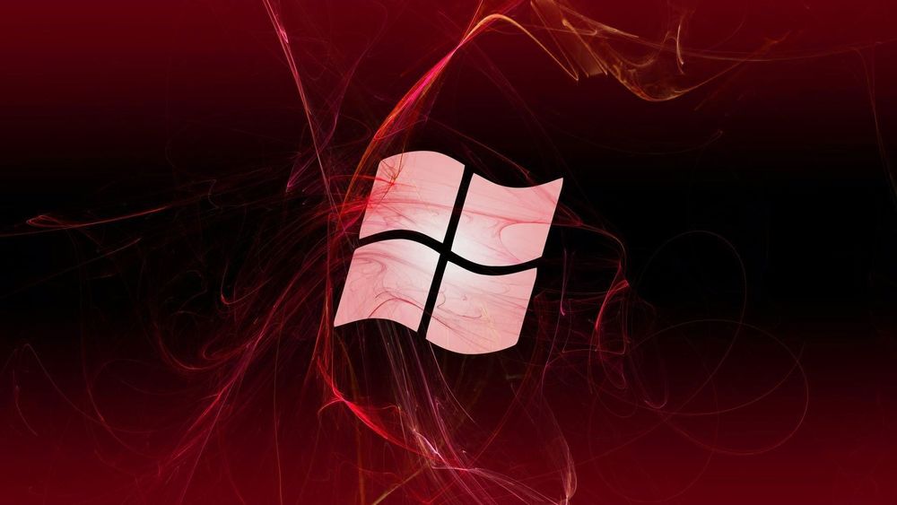 Обои для рабочего стола Логотип операционной системы Windows в красном цвете