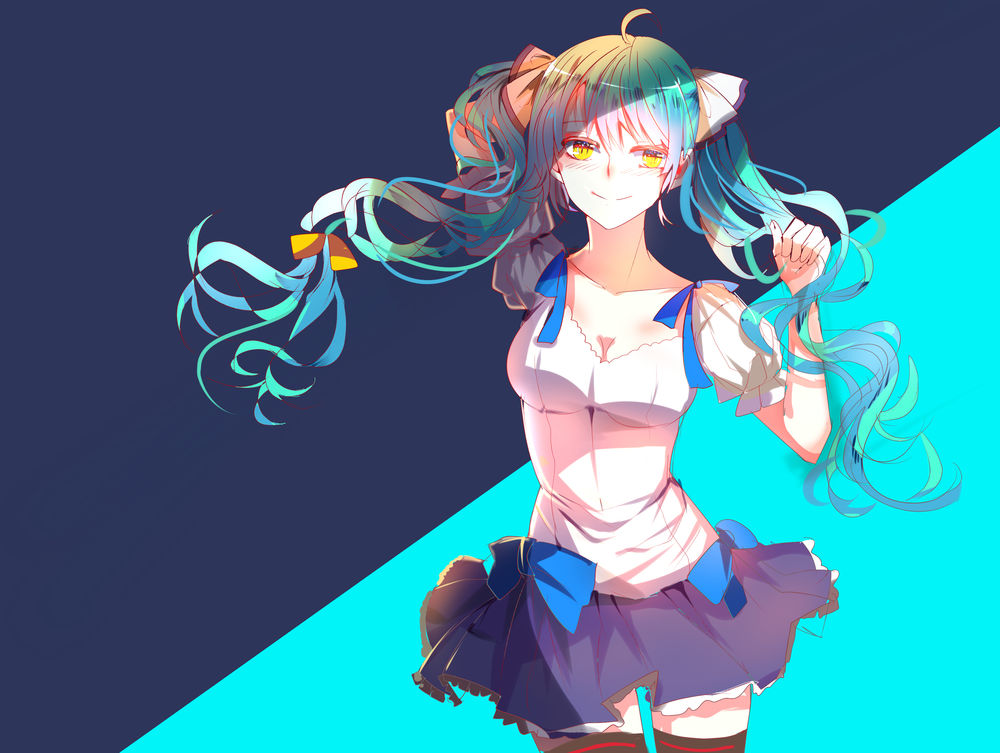 Обои для рабочего стола Vocaloid Hatsune Miku / Вокалоид Хатсуне Мику, art by Pixiv Id 5232071