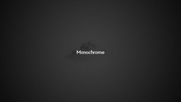 Обои на рабочий стол Фраза Monochrome / монохромный на черном фоне