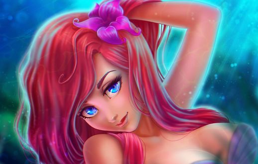 Обои на рабочий стол Ariel / Ариэль из мультика The Little Mermaid / Русалочка, by Prywinko