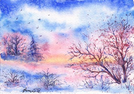 Обои на рабочий стол Зимний пейзаж, by Armona