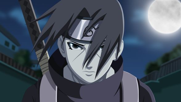 Обои на рабочий стол Итачи Учиха / Itachi Uchiha из аниме Наруто / Naruto, art by Masashi Kishimoto