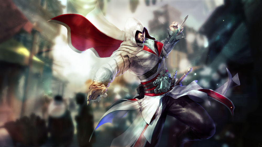 Обои для рабочего стола Ezio Auditore / Эцио Аудиторе из игры Assassis Creed / Кредо Ассасинов