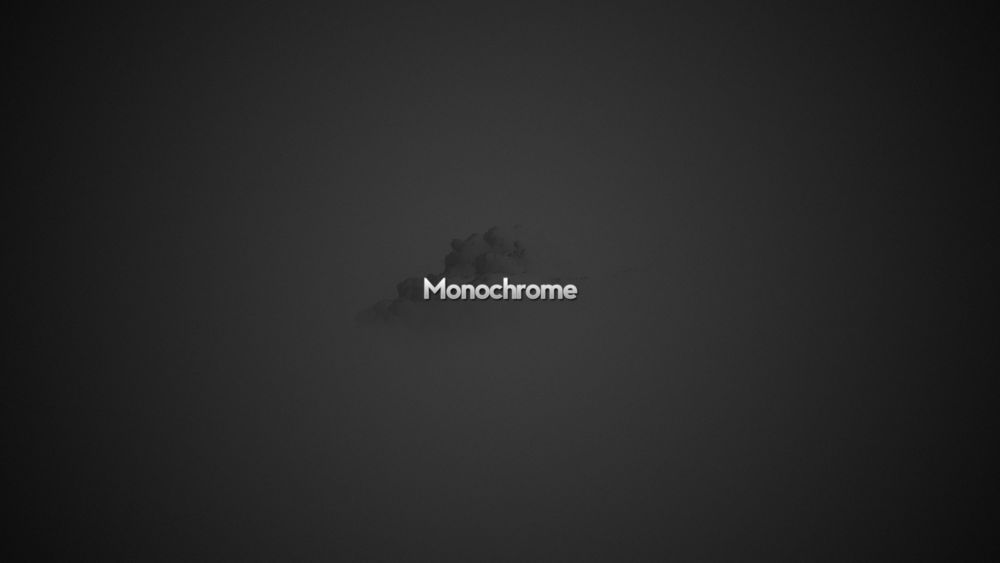 Обои для рабочего стола Фраза Monochrome / монохромный на черном фоне