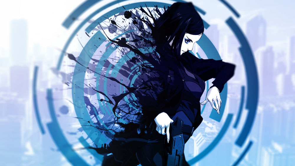 Обои для рабочего стола Риэл Мэйер / Re-l Mayer из аниме Эрго Прокси / Ergo Proxy с оружием абстрактно разлетается на кусочки от чьего-то выстрела