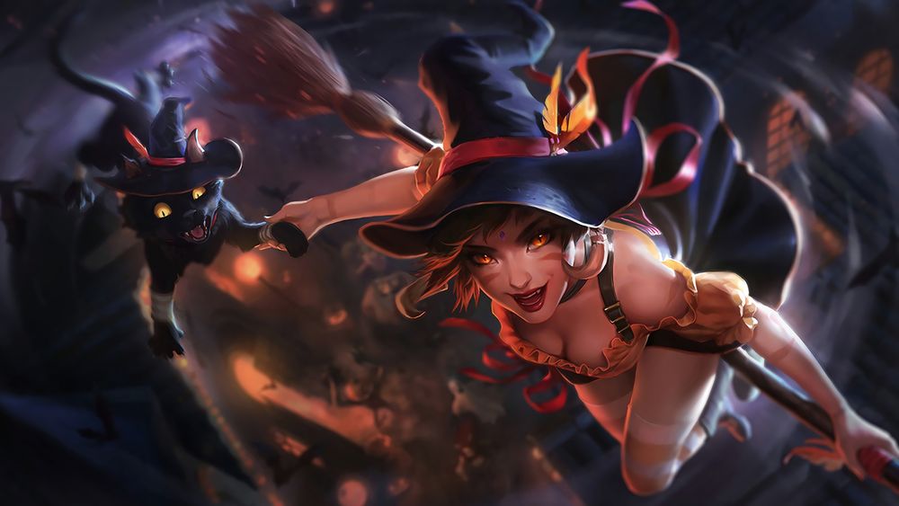 Обои для рабочего стола Нидали / Nidalee - the Bestial Huntress из игры Лига Легенд / League of Legends