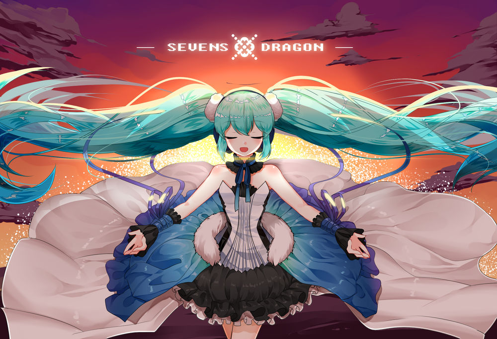 Обои для рабочего стола Vocaloid Hatsune Miku / Вокалоид Хатсуне Мику, by Lepoule (Sevens Dragon)
