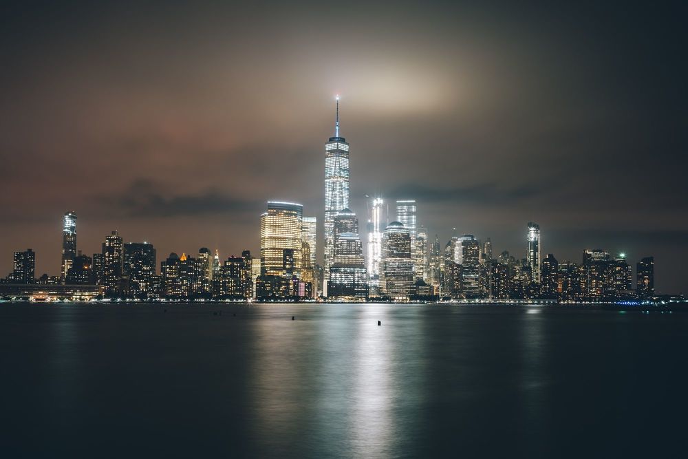 Обои для рабочего стола Вид на Lower Manhattan from the New Jersey side / Нижний Манхэттен со стороны Нью-Джерси, by A Frenchman In NY