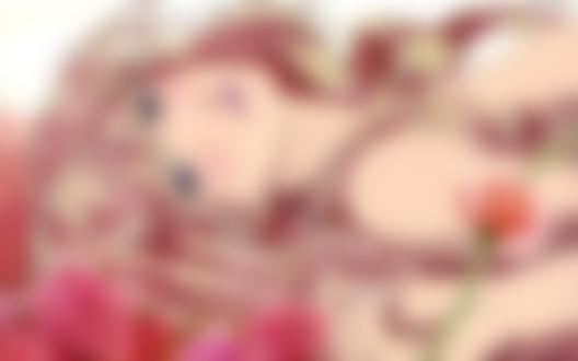 Обои на рабочий стол Обнаженная Шерил Ном / Sheryl Nome из аниме Макросс Фронтир / Macross Frontier лежит среди роз и краснеет
