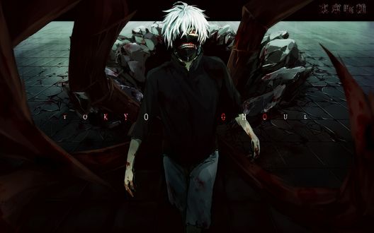 Обои на рабочий стол Ken Kaneki / Кен Канеки из аниме Tokyo Ghoul / Токийский Гуль