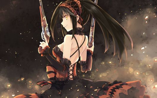 Обои на рабочий стол Куруми Токисаки / Kurumi Tokisaki из аниме Рандеву с жизнью / Date A Live