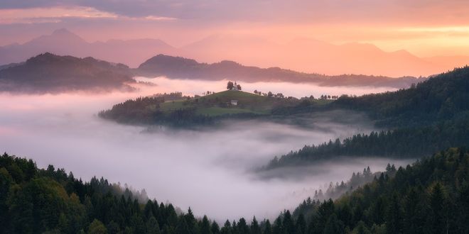 Обои на рабочий стол Утро в Slovenia / Словении, фотограф Daniel F