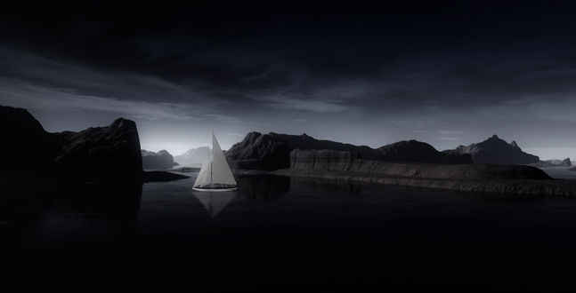 Обои на рабочий стол Парусник на воде, by Hypnoshot
