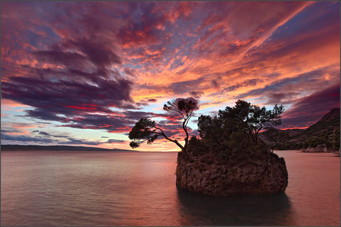 Обои на рабочий стол Croatia, Brela / Хорватия, Брела, вечер после ветреного дня, фотограф Михаил (mgk)