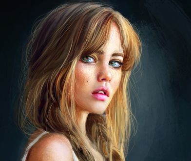 Обои на рабочий стол Модель Анастасия Щеглова с голубыми глазами, by abeer malik