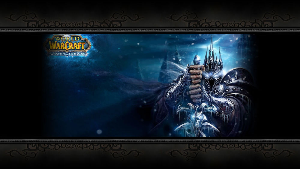Обои для рабочего стола World of Warcrart обои с воином с ледяным мечом на фоне замков