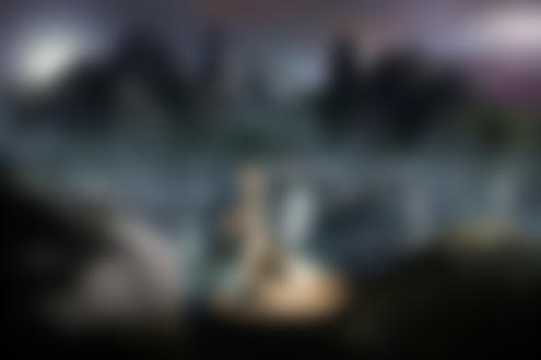 Обои на рабочий стол Статуэтка девушки на фоне гор, фотограф Серега