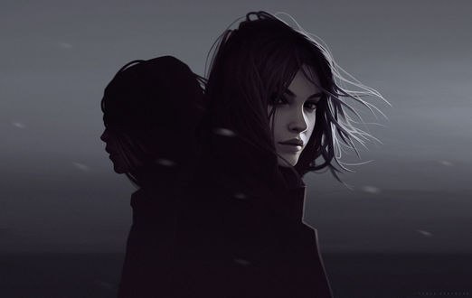 Обои на рабочий стол Девушка с серьезным взглядом, by Tomek Pietrzyk