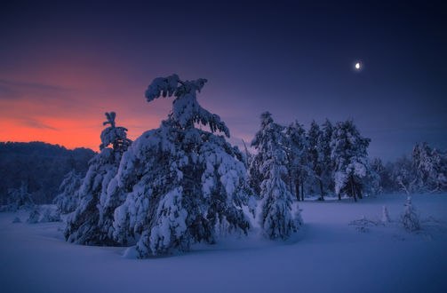Обои на рабочий стол Южный Урал, Синие скалы зимой, фотограф Владимир Ляпин