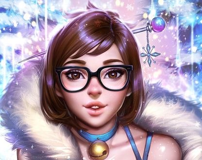 Обои на рабочий стол Mei Ling Zhou / Мэй Лин Чжоу из игры Overwatch / Дозор, by AyyaSAP