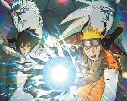 Обои на рабочий стол Uchiha Sasuke / Учиха Саске и Naruto атакуют из аниме Наруто / Naruto