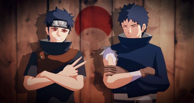 Обои на рабочий стол Клан Учиха: Obito / Обито и Izuna / Изуна из аниме Наруто / Naruto, by Hisui118
