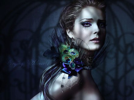 Обои на рабочий стол Девушка с украшением на плече, by CryingSilence