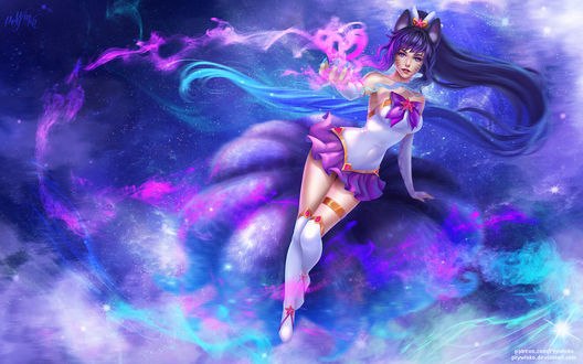 Обои на рабочий стол Star Guardian Ahri / Звезда Хранитель AHRI, by Prywinko