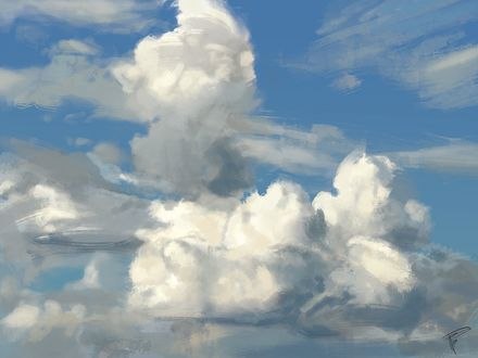 Обои на рабочий стол Белые облака на небе, by thomasbignon