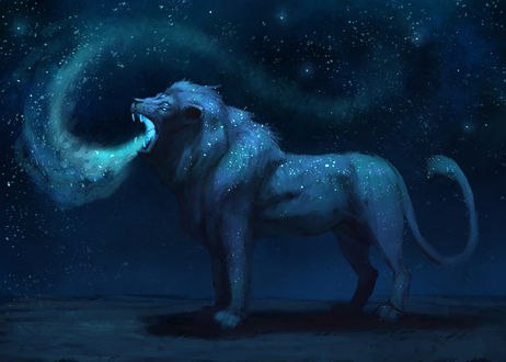 Обои на рабочий стол Космический лев, by JadeMere