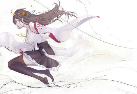 Обои на рабочий стол Конго / Kongou из аниме и игры Флотская коллекция / Kantai Collection, автор Marumoru