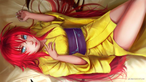 Обои на рабочий стол Риас Гремори / Rias Gremory из аниме Старшая школа DxD / High School DxD, by JaezX