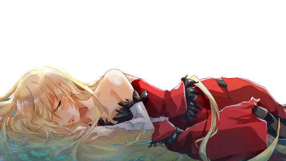 Обои на рабочий стол Кисс-шот Ацерола-орион Харт-андер-блэйд / Kiss-shot Acerola-orion Heart-under-blade из аниме Истории ран / Kizumonogatari лежит в воде